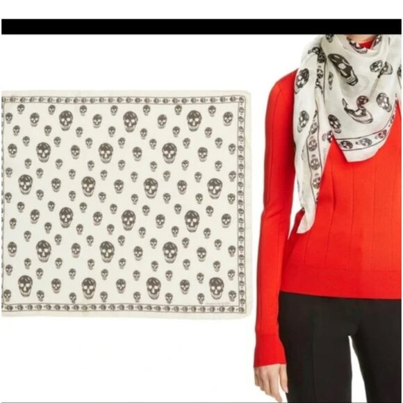 Alexander McQueen Skull Silk Scarf - Picture 3 of 10